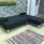 Nordic Comfort , Chaise Sofa Turns into Bed, colour Black Image 3
