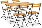 5 Piece Folding Outdoor Dining Set Solid Acacia Wood