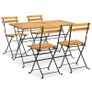 5 Piece Folding Outdoor Dining Set Solid Acacia Wood Image 5