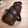 Genuine Leather Sling Bag for Men Women Leather Chest Bag Shoulder bag Image 4