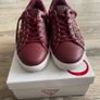Guess Fl8Raufal12 Raula Womens Leather Lace Up Studs Sneaker Trainers Shoes In Wine/Burgundy Size UK7 Image 2