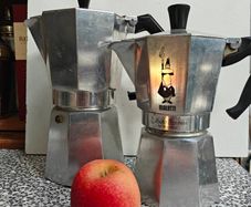 Pair of Coffee Mocha Pots Bialetti and Trinidad Express