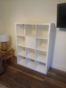 IKEA Kallax-style cube shelving unit