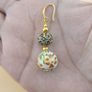 Afghani Handcrafted Colorful Enamel & Sparkling Brass Beaded Drop Earrings Vintage Ethnic Design Image 9