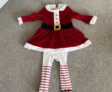 Brand new never worn: Mrs Claus girls Christmas dress with tights