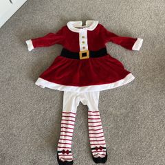 Brand new never worn: Mrs Claus girls Christmas dress with tights
