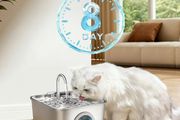 Cat Water Fountain for Drinking: 2.6L Stainless Steel Cat Water Fountain, Multiple Filtration Pet Water Fountain, Built-In Led, Ultra Silent with 6 Sponges and 6 Filter