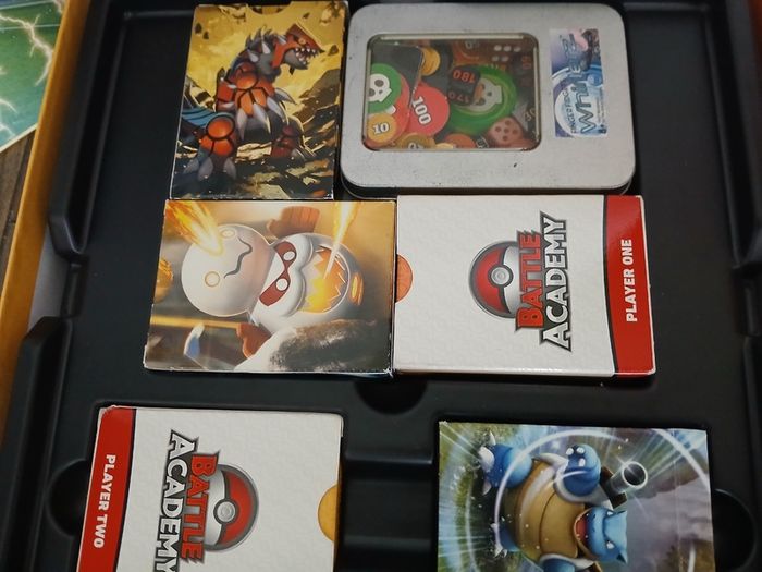 Playroom clear out - Pokemon battle board game with multiple pokemon card sets, excellent condition, great value