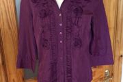Gerry Weber Ladies Purple 3/4 sleeve Blouse size 10  includes postage