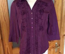 Gerry Weber Ladies Purple 3/4 sleeve Blouse size 10  includes postage