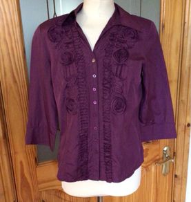 Gerry Weber Ladies Purple 3/4 sleeve Blouse size 10  includes postage