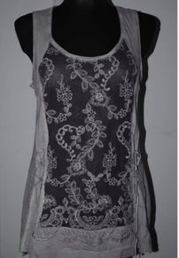 Grey lace front Tredy top size UK8/10 EU36/38 Postage included