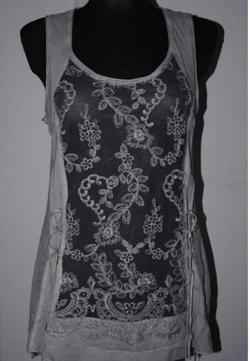 Grey lace front Tredy top size UK8/10 EU36/38 Postage included