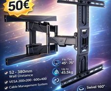TV Bracket Wall Mount Tilt Swivel 45" - 75" TV