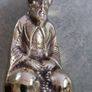 Small Brass Vintage figure from India, brass figurine of a holy man Image 4