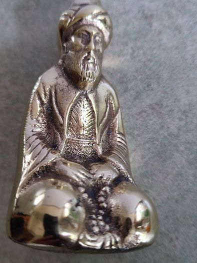 Small Brass Vintage figure from India, brass figurine of a holy man