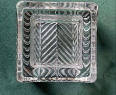 Chunky vintage glass ashtray