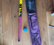 hockey stick and bag