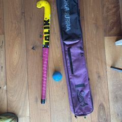 hockey stick and bag
