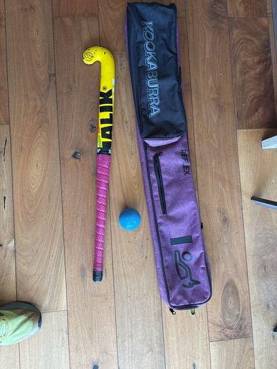 hockey stick and bag