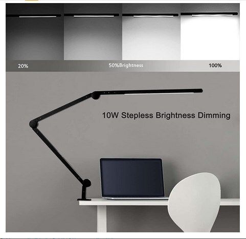 EYOCEAN Desk LED Laptop Lamp, with Clamp, Eye-Care Desk Lamp for Home Office Dimmable