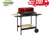 Charcoal BBQ, with Five Position Grill Grate - Red