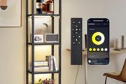 67 Glass Display Shelf with Dimmable LED Floor Lamp, Collectibles Display Cabinet with Remote &amp; App Control, 5 Tier Open Bookshelf Lamp for Living Room, Bedroom, Office, Home Decor, Black