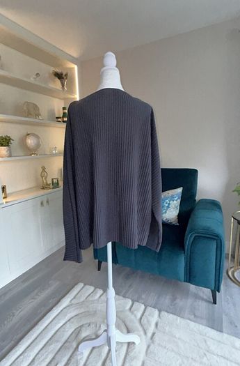 Ladies Long Sleeved Charcoal Grey Pleated Top from Autograph