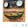 Vintagr Kingfisher Decorative Wall Planter with Clock and Thermometer Image 3