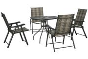 5 Piece Rattan Garden Dining Set