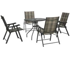 5 Piece Rattan Garden Dining Set