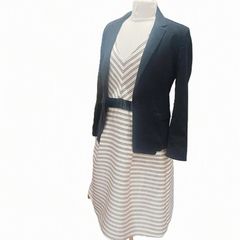 Irish Designer-Fee G, Soft Pink and Black Stripped Dress