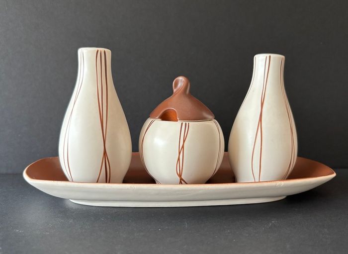 Vintage Carlton Ware Salt, Pepper and Mustard Pot Set