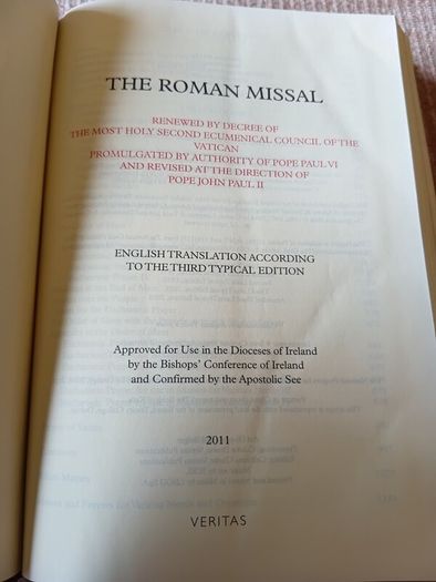 The Roman Missal. Approved for Use in the Dioceses of Ireland