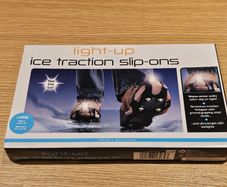 Non slip shoe grips slip-ons Anti ice w LED lights