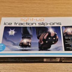 Non slip shoe grips slip-ons Anti ice w LED lights