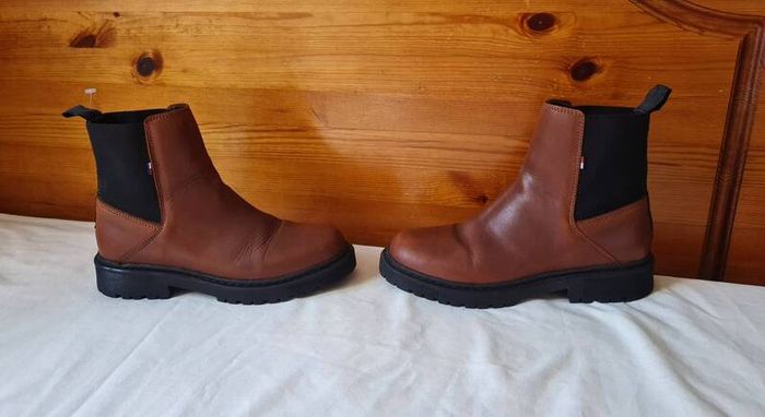 Tommy jeans warm lined chelsea boots Size 5 eu 38 rich brown leather in excellent condition