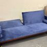 3-Seater Sofa Bed with Gold Legs , Blue velvet Image 2