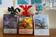 Action Figures - Set of 3 Bakugans &amp; Cards : Ferascal, Nillious, Dragonoid