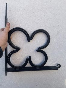 Black iron flower basket holders handmade