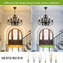 Iron Chandelier Antique Candle Style Black 6 Lights Image 4