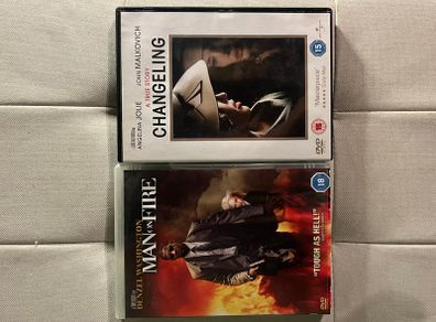 Crime Thriller DVD Bundle Man on Fire Changeling Denzel Washington Angelina Jolie