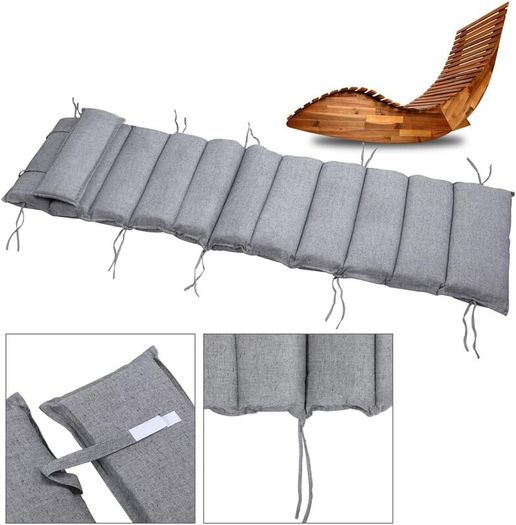 2 x Sun Lounger with Cushion for 2 People,oad Capacity, FSC Certified Swing Lounger Set for Balcony, 195 x 60 cm