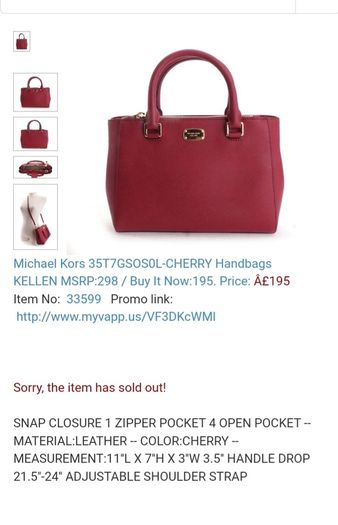 Michael Kors Cherry Tote Bag