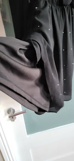 NEXT black chiffon layered playsuit with diamante detail Sz 6UK (Fit 8UK) - Bnwt Rrp 63