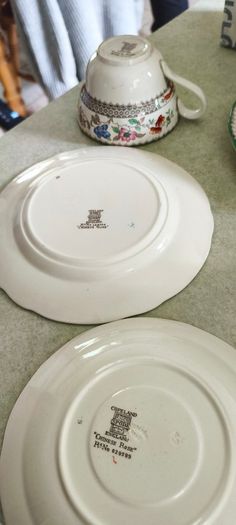 3 Set of bon chaina 2 set Set of Trio Antique (1913) Copeland Spode -Chinese Rose- Cup, Saucer and side plate 20.00E.each ,the thired one Copeland Spode -Chinese Rose-  Saucer and side plate with Suop bowl Royal Cauldon -Victoria- 1930 20.00E.
