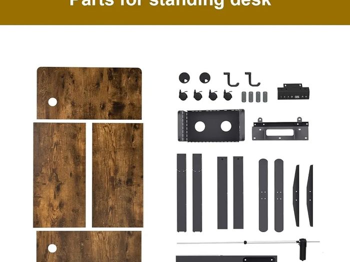 120 x 60cm Electric Standing Desk with USB Charging Port (New Sedentary Reminder), Height Adjustable Standing Desk with Cable Tray, Small Sit Stand Desk for Home Office (Brown)