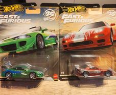 Hot Wheels Premium Fast And Furious 1995 Mitsubishi Eclipse 1/5 And Hot Wheels Premium Fast And Furious 1995 Mazda Rx-7 1/5