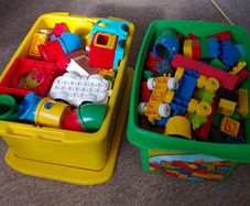 Two boxes of Duplo