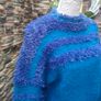Chunky Blue and purple sweater 80s batwing Medium Image 2
